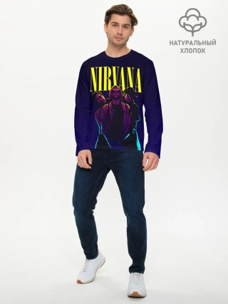 Мужской лонгслив базовый / Nirvana Neon