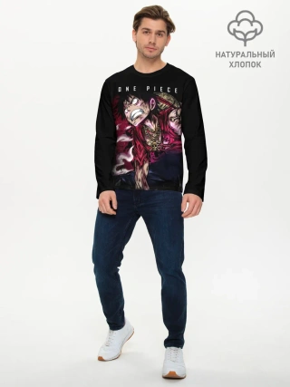 Мужской лонгслив базовый / Агрессия Луффи One Piece