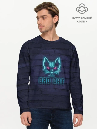 Мужской лонгслив базовый / Bad cat