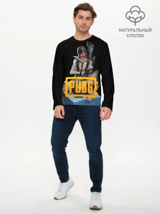 Мужской лонгслив базовый / PUBG | 18+
