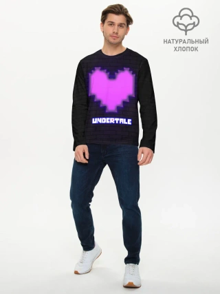 Мужской лонгслив базовый / UNDERTALE PURPLE HEART