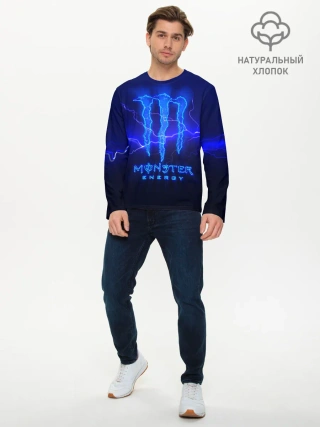 Мужской лонгслив базовый / MONSTER ENERGY МОЛНИЯ
