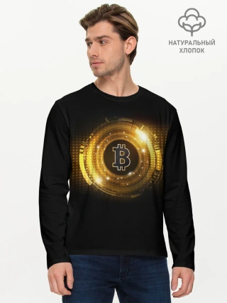 Мужской лонгслив базовый / BITCOIN | КРИПТОВАЛЮТА