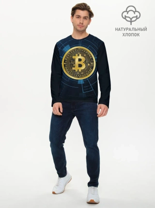 Мужской лонгслив базовый / BITCOIN ВАЛЮТА