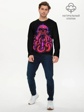 Мужской лонгслив базовый / Череп Осьминог | Octopus Skull