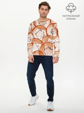 Мужской лонгслив базовый / Красный Киви