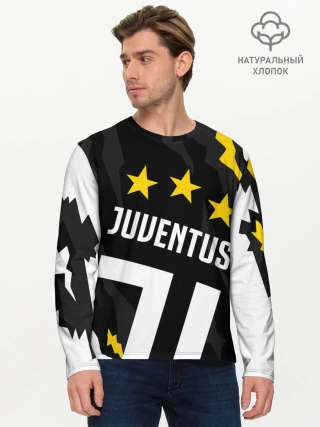 Мужской лонгслив базовый / JUVENTUS / ЮВЕНТУС / ПОРЕЗЫ