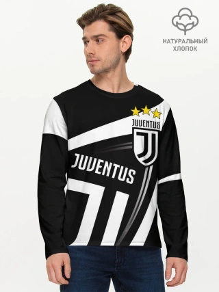 Мужской лонгслив базовый / JUVENTUS / ЮВЕНТУС / ПОЛОСЫ