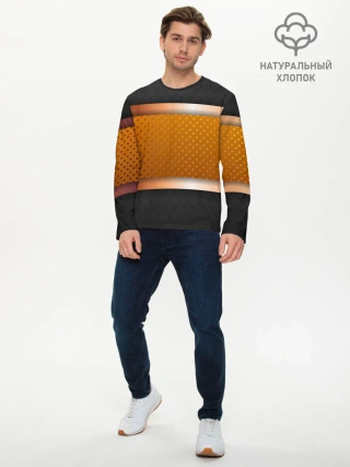 Мужской лонгслив базовый / 3d gold / black