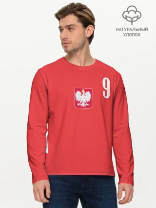 Мужской лонгслив базовый / Lewandowski Poland 9