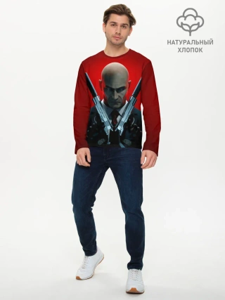 Мужской лонгслив базовый / Agent here