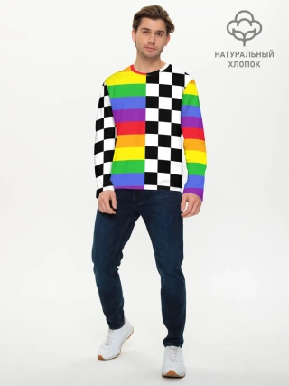 Мужской лонгслив базовый / Rainbow