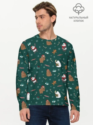 Мужской лонгслив базовый / We Bare Bears