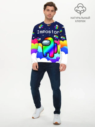 Мужской лонгслив базовый / РАДУЖНЫЙ IMPOSTOR