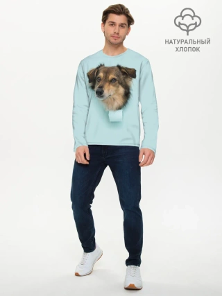Мужской лонгслив базовый / Беспородная Собака дворняга / A Dog