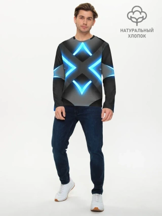 Мужской лонгслив базовый / НЕОНОВЫЕ СТРЕЛКИ 3D