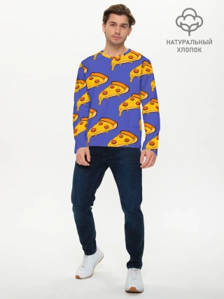 Мужской лонгслив базовый / Кусочки пиццы