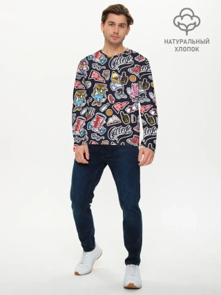 Мужской лонгслив базовый / Pop art