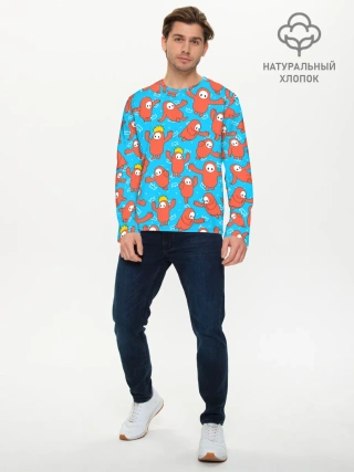 Мужской лонгслив базовый / Fall guys red