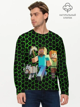 Мужской лонгслив базовый / minecraft