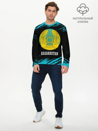 Мужской лонгслив базовый / KAZAKHSTAN / КАЗАХСТАН