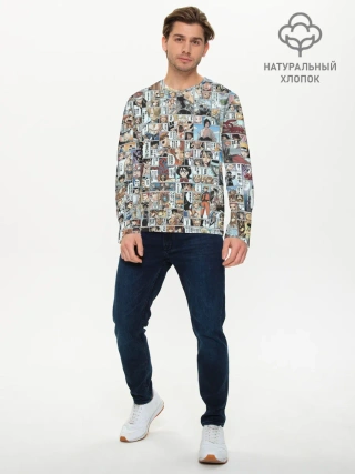 Мужской лонгслив базовый / MANGA PATTERN