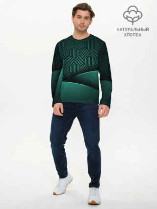 Мужской лонгслив базовый / Luxury Green