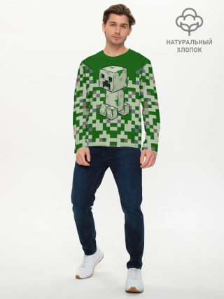 Мужской лонгслив базовый / Minecraft Крипер