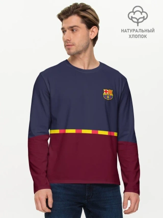 Мужской лонгслив базовый / FC Barcelona | Flag and team Logo