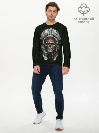 Мужской лонгслив базовый / Indian Skull