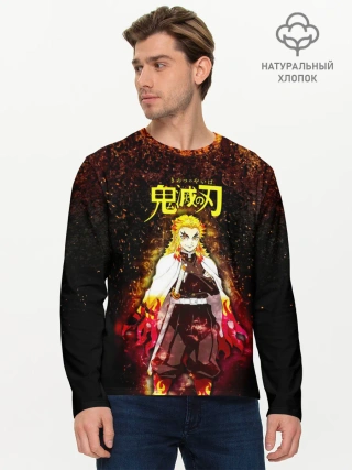 Мужской лонгслив базовый / Кёджуро Ренгоку Kimetsu no Yaiba