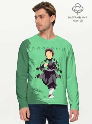 Мужской лонгслив базовый / Танджиро Камадо Kimetsu no Yaiba