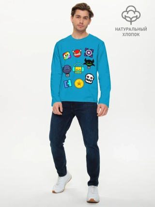 Мужской лонгслив базовый / Geometry Dash Icons