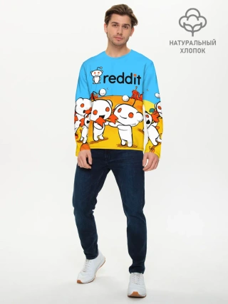Мужской лонгслив базовый / REDDIT / РЕДДИТ / UPVOTE ART