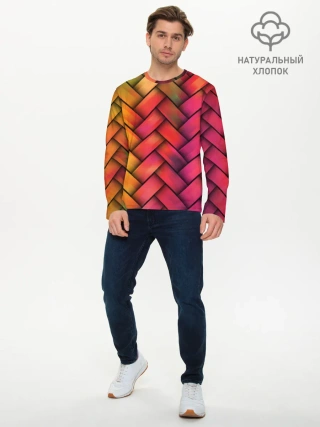 Мужской лонгслив базовый / Colorful weave