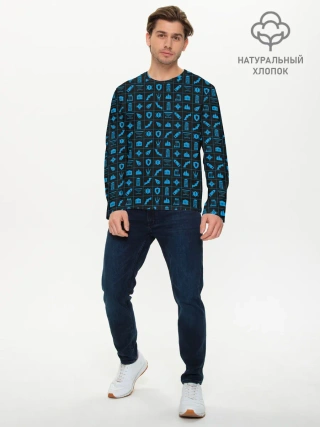 Мужской лонгслив базовый / Batman pattern