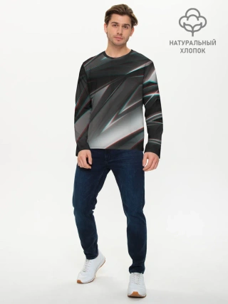 Мужской лонгслив базовый / GEOMETRY STRIPES GLITCH
