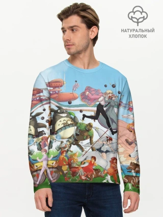 Мужской лонгслив базовый / Studio Ghibli