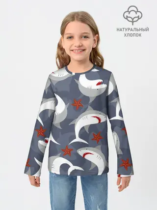 Детский лонгслив / Акулы