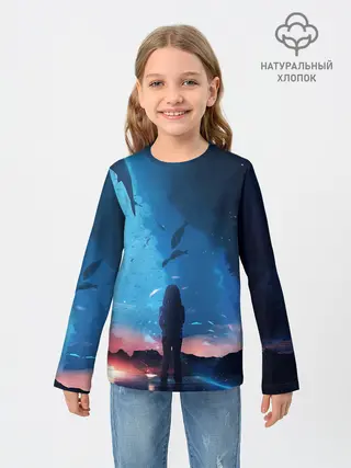 Детский лонгслив / Подводный мир | Силуэт