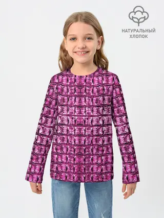 Детский лонгслив / Pink Alligator