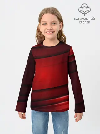 Детский лонгслив / 3D red Абстрактные линии