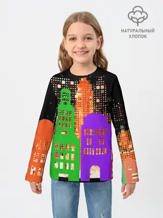 Детский лонгслив / Ночной Город