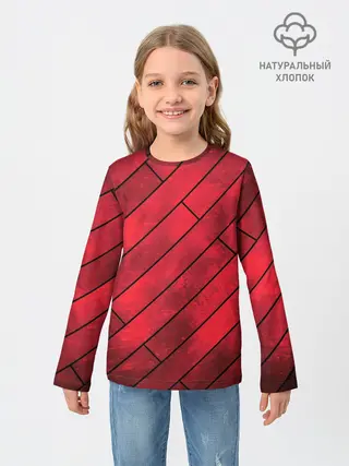 Детский лонгслив / Red Boards Texture