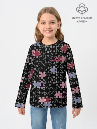 Детский лонгслив / Пазлы Винтажный стиль