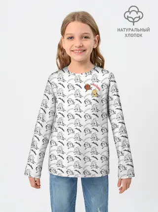 Детский лонгслив / Крутые бобры паттерн
