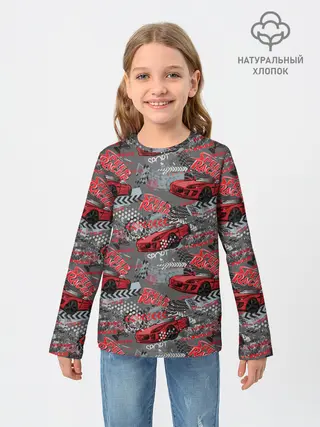 Детский лонгслив / Гоночная машина