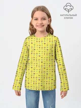 Детский лонгслив / SpongeBobs facial expressions