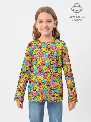 Детский лонгслив / Смайлики