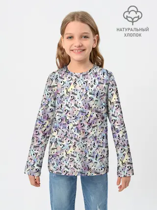 Детский лонгслив / Музыкальные Ноты